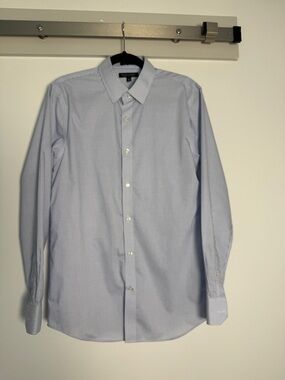 Banana Republic Light Blue Micro-Check Dress Shirt Size Medium